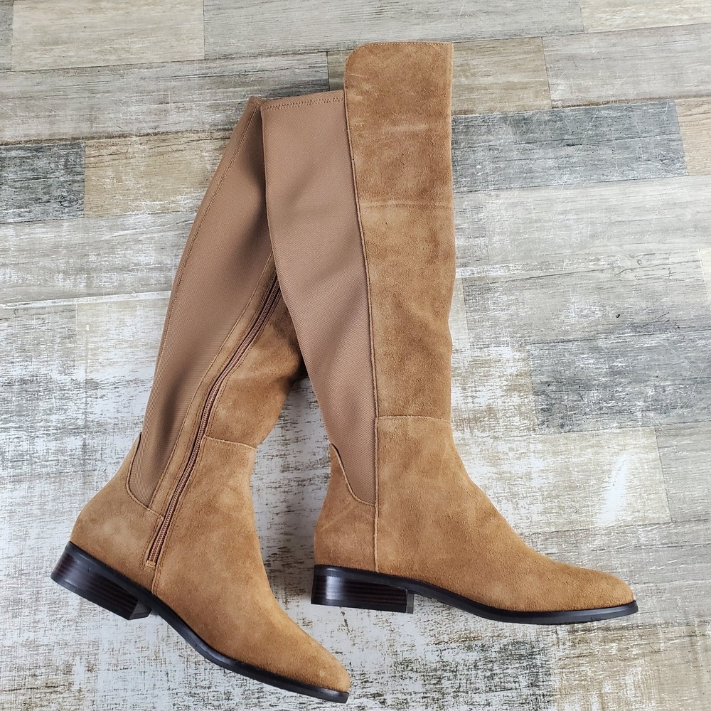 Cole Haan Isabelle Womens Over-The-Knee Boots Sz 8.5 Brown Suede Side Zipper
